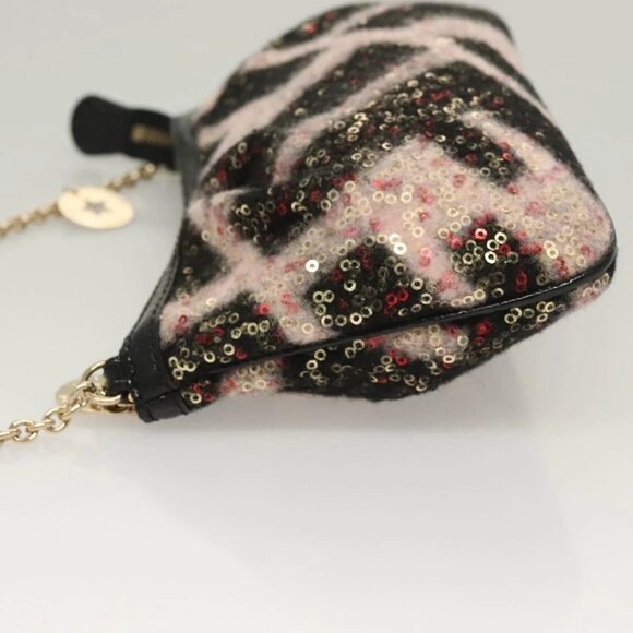 FENDI Accessory Pouch Sequin Pink Gold Auth 128846V - Picture 6 of 16